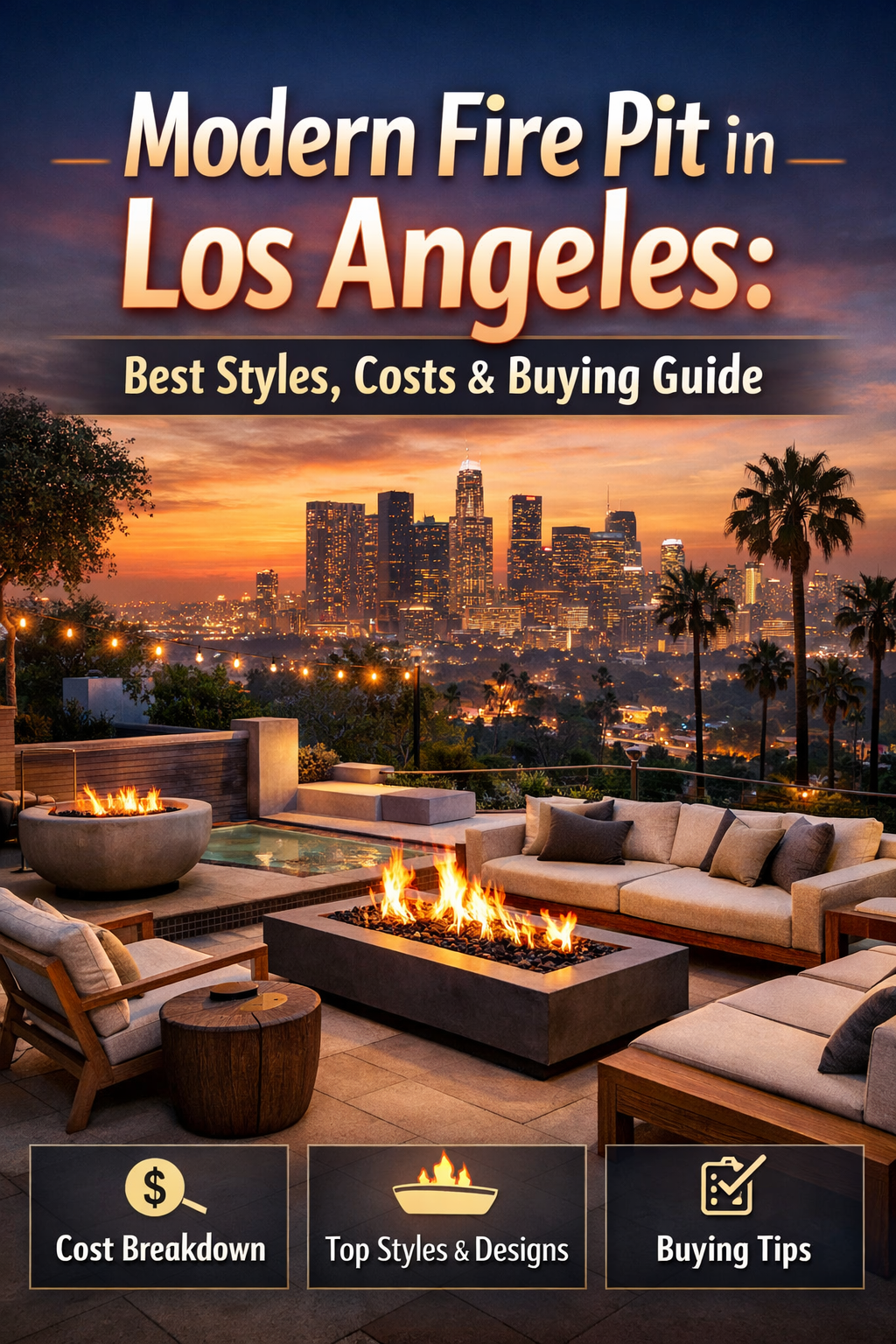 Modern Fire Pit in Los Angeles: Best Styles, Costs &amp; Buying Guide&nbsp;